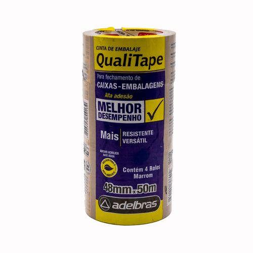 FITA ADESIVA QUALITAPE ADELBRAS 48MMX50M COM 04 UNIDADE