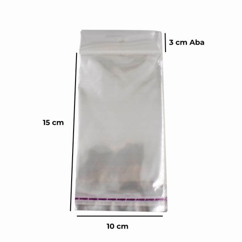 SACO ADESIVO C/FURO Nº6 10X15CM COM 100 UNIDADES