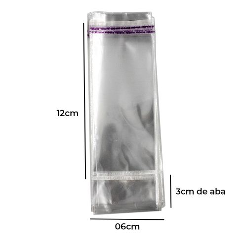 SACO ADESIVO C/FURO Nº2 06X12CM COM 100 UNIDADES