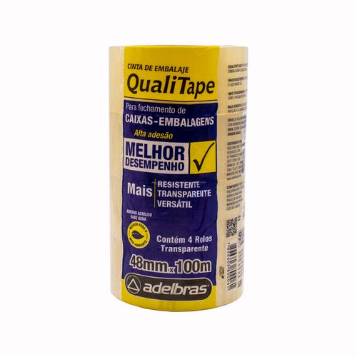 FITA ADESIVA QUALITAPE ADELBRAS 48MMX100M UNIDADE