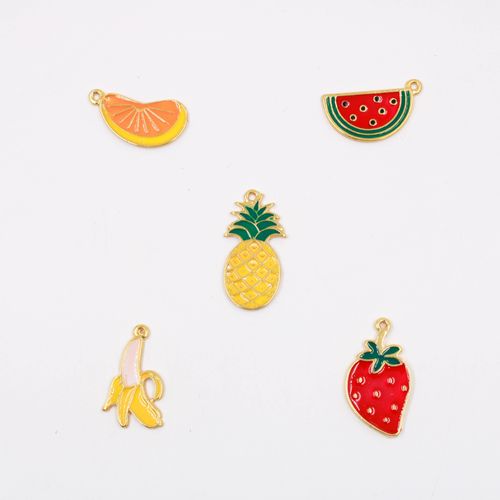 Pingente Frutas Resinado 37Mm Em Zamac Com 1 Peça